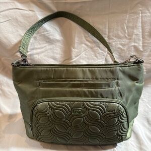 Lug Samba XL Green Convertible Crossbody Bag Travel Purse Missing Long Strap